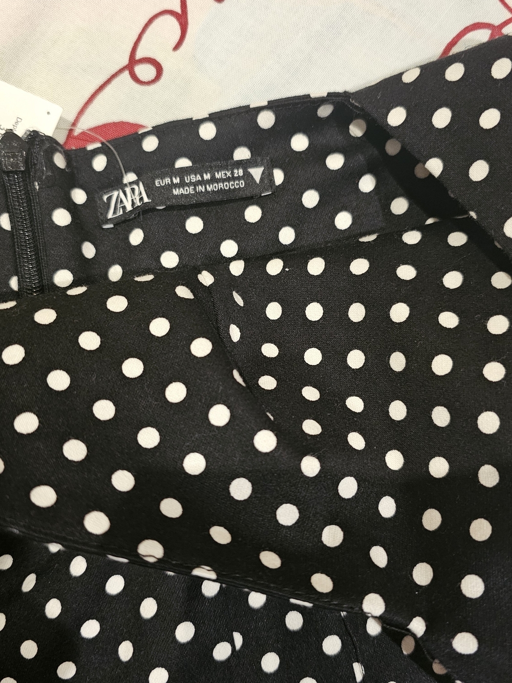 Zara Black Dress with White Polka Dots - Picture 2 of 2